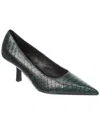 Michael Kors Frankie Runway Python-embossed Leather Pump In Green