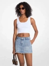 Michael Kors Belt-loop Denim Skirt In Blue