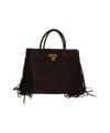 Michael Kors Fringe-detail Suede Shopper In Black