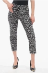MICHAEL KORS FRINGED CROPPED PANTS WITH ANIMALIER PATTERN