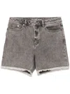 Michael Kors Fringed Denim Shorts In Grey