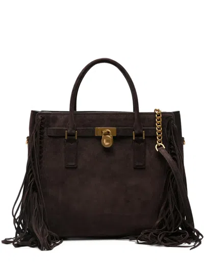 Michael Kors Fringed Tote Bag In Brown