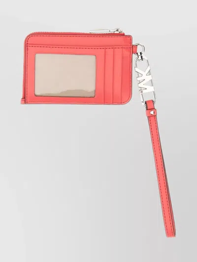 Michael Kors Front Embossed Leather Cardholder With Wrist Strap