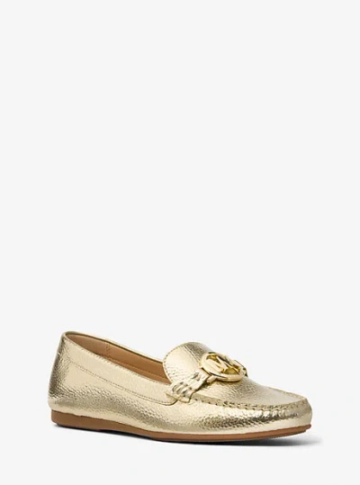 Michael Kors Fulton Metallic Moccasin In Gold