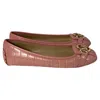 Michael Kors Fulton Moccasin In Primrose Pink Crocodile Embossed Leather