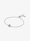 Michael Kors Fulton Precious Metal-plated Sterling Silver Slider Bracelet In Silver