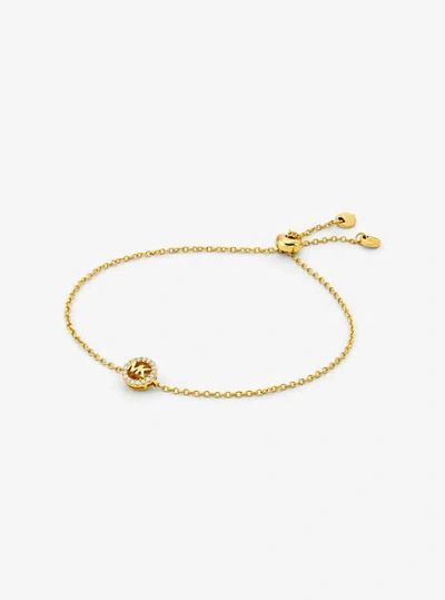Michael Kors Fulton Precious Metal-plated Sterling Silver Slider Bracelet In Gold