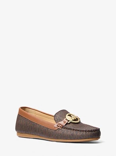 Michael Kors Fulton Signature Logo Moccasin In Brown