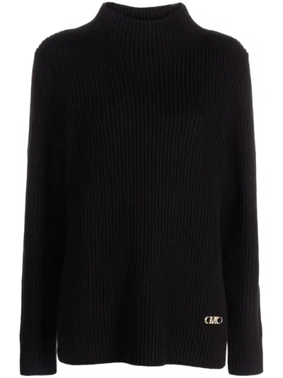 Michael Kors Funnel Sweater In Black