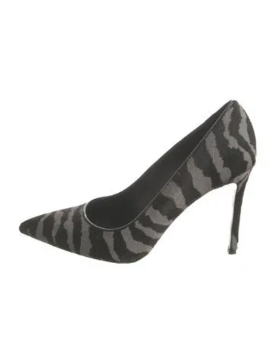 Pre-owned Michael Kors Fur Animal Print Pumps In Black