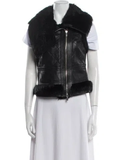 Pre-owned Michael Kors Fur Faux Fur Jacket In Black