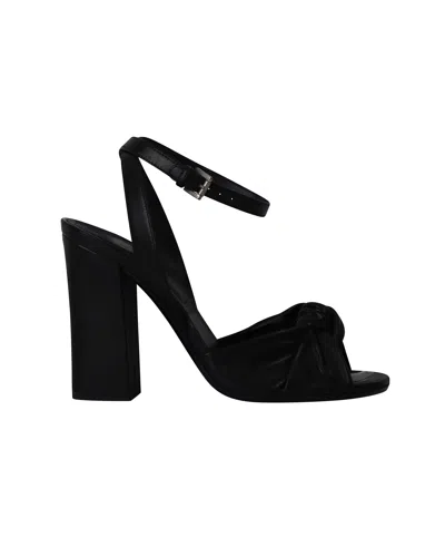 Michael Kors Gabrielle Runway Block Heel Sandals In Black Leather