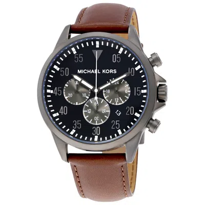 Michael Kors Gage Chronograph Black Dial Men's Watch Mk8536 In Brown