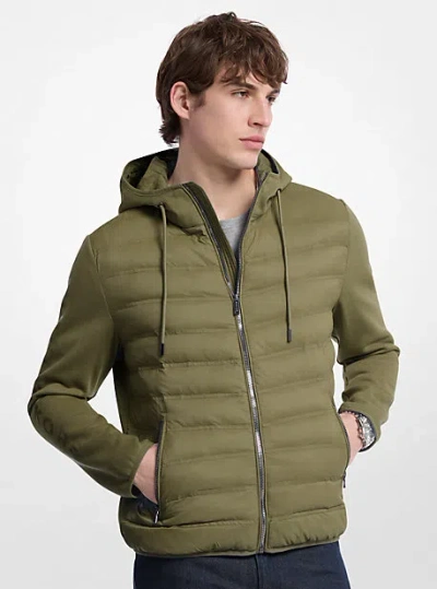 Michael Kors Galway Quilted Mixed-media Jacket In Green