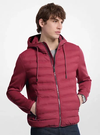 Michael Kors Galway Quilted Mixed-media Jacket In Red