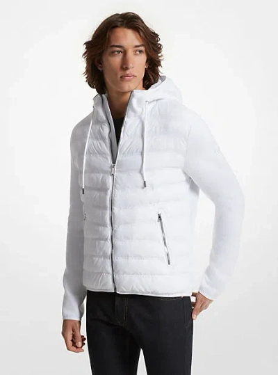 Michael Kors Galway Quilted Mixed-media Jacket In White