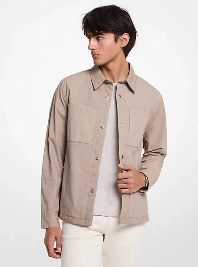 Michael Kors Garment-dyed Stretch Cotton Poplin Shirt Jacket In Green