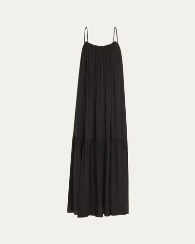 Michael Kors Gathered Backless Maxi Dress In Black