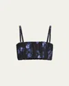 Michael Kors Collection Gathered Bra Top In Rivierabl