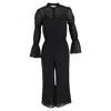 Michael Kors Gathered Sleeve Jumpsuit In Black Polyester