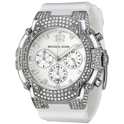 Michael Kors Gemma Chronograph Silver-tone Ladies Watch Mk5509 In White