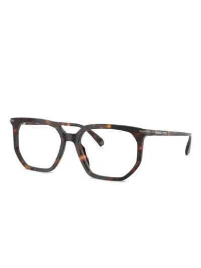 Michael Kors Geometric-frame Glasses In Brown