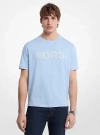 Michael Kors Geometric Print Logo Cotton T-shirt In Blue