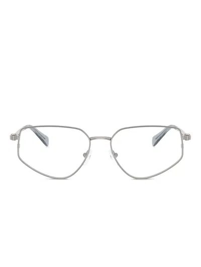 Michael Kors Geometric-frame Glasses In Metallic