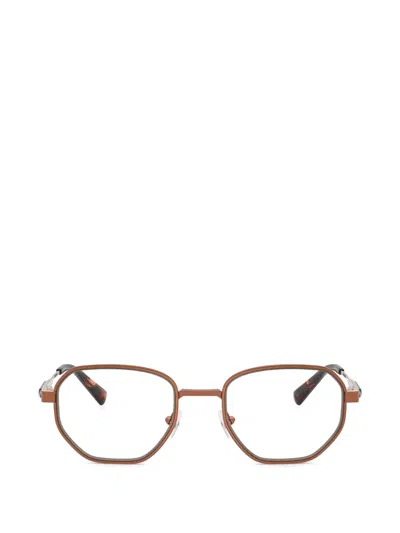 Michael Kors Geometric-frame Metal Glasses In Brown