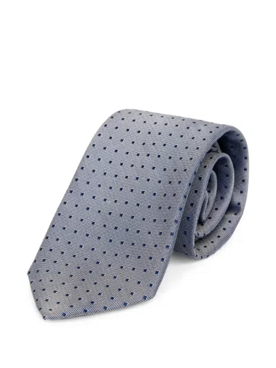 Michael Kors Geometric-pattern Tie In Gray