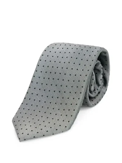 Michael Kors Geometric-pattern Tie In Gray