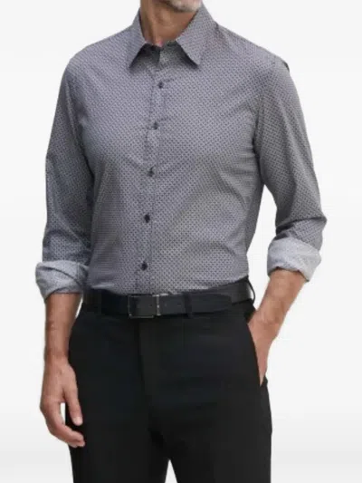 Michael Kors Geometric-print Shirt In Gray