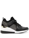 Michael Kors Georgie Knitted Wedge Sneakers In 黑色