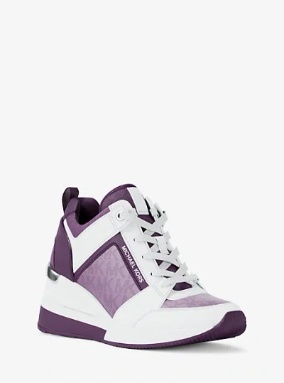 Michael Kors Georgie Ombré Signature Logo Trainer In Purple