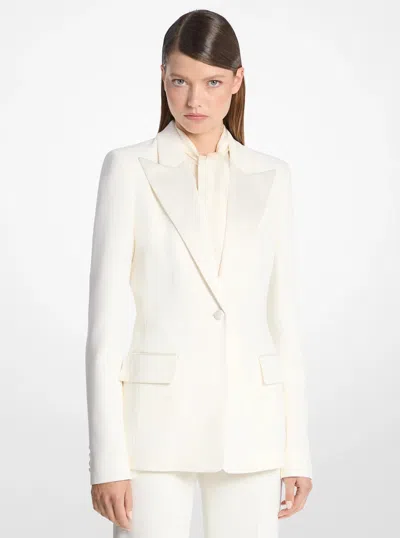 Michael Kors Georgina Hand Embellished Double Crepe Sablé Blazer In Natural In Neutral