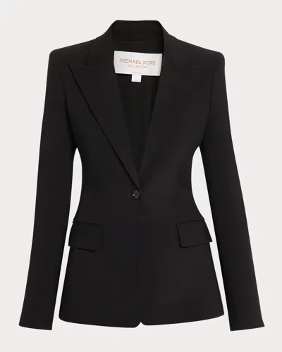 Michael Kors Collection Georgina One-button Virgin Wool Blend Blazer