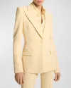 Michael Kors Georgina One-button Wool Blazer In Parchment