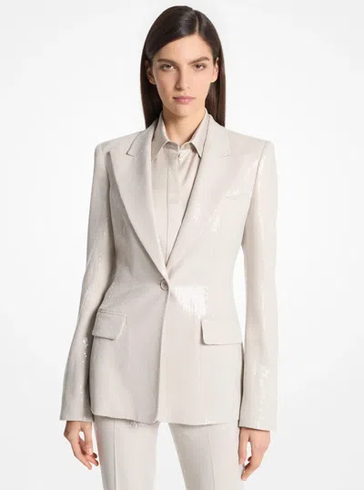 Michael Kors Georgina Sequined Blazer In Natural In Neutral
