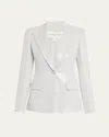 Michael Kors Georgina Sequined One-button Blazer In Gray