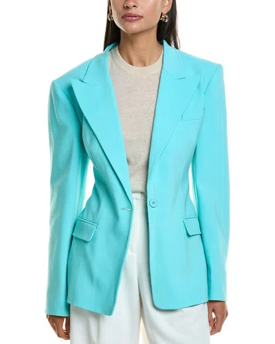 Michael Kors Georgina Wool-blend Blazer In Blue