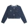 Michael Kors Logo-print Denim Jacket In Blue