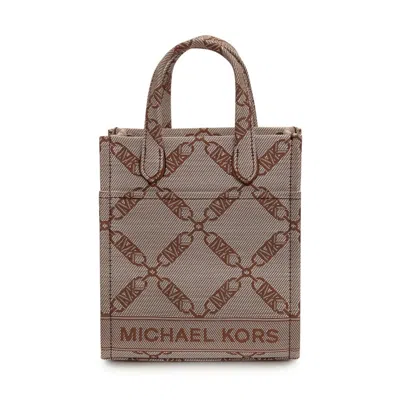 Michael Kors Gigi Empire Logo Crossbody Bag In Neutral