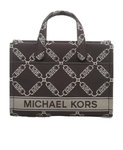 Michael Kors Gigi Empire Logo-jacquard Tote Bag In Black