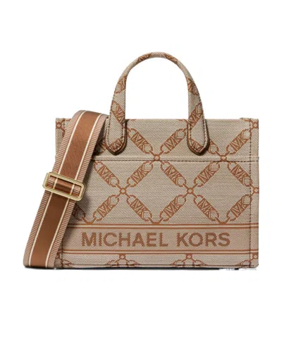 Michael Kors Michael  Gigi Small East West Messenger Bag In Natural/luggage