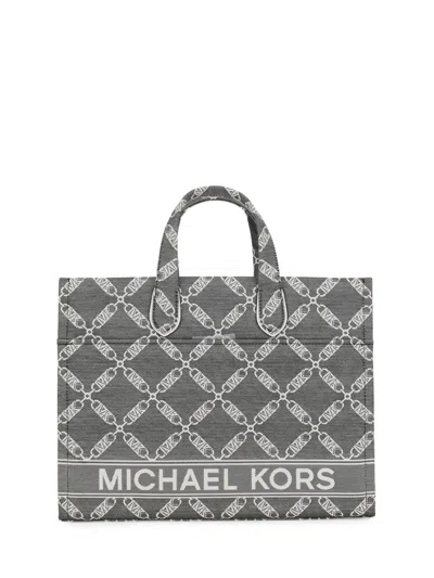 Michael Kors Gigi Large Tote Bag In Blk/optic White