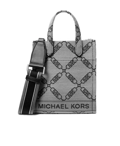 Michael Kors Gigi Logo Jacquard Extra-small Crossbody Bag In Black