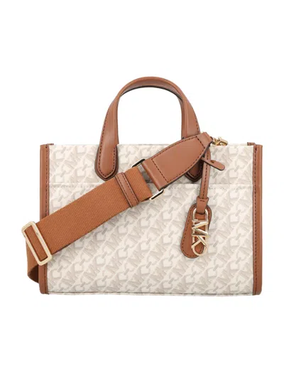 Michael Kors Gigi Messenger Tote Bag In Vanilla/lugg