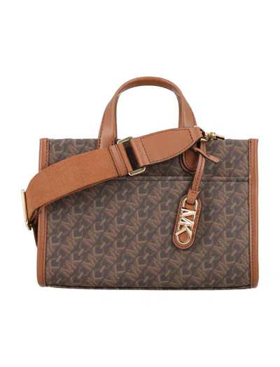 Michael Kors Gigi Sm Ew Msgr In Brn/luggage