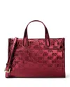 Michael Kors Gigi Small East West Messenger Tote In Deep Red