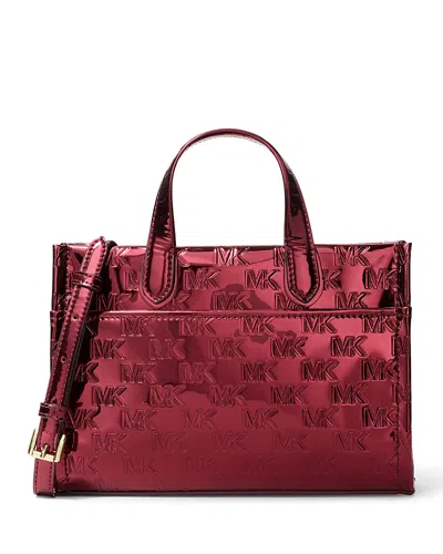 Michael Kors Gigi Small East West Messenger Tote In Deep Red